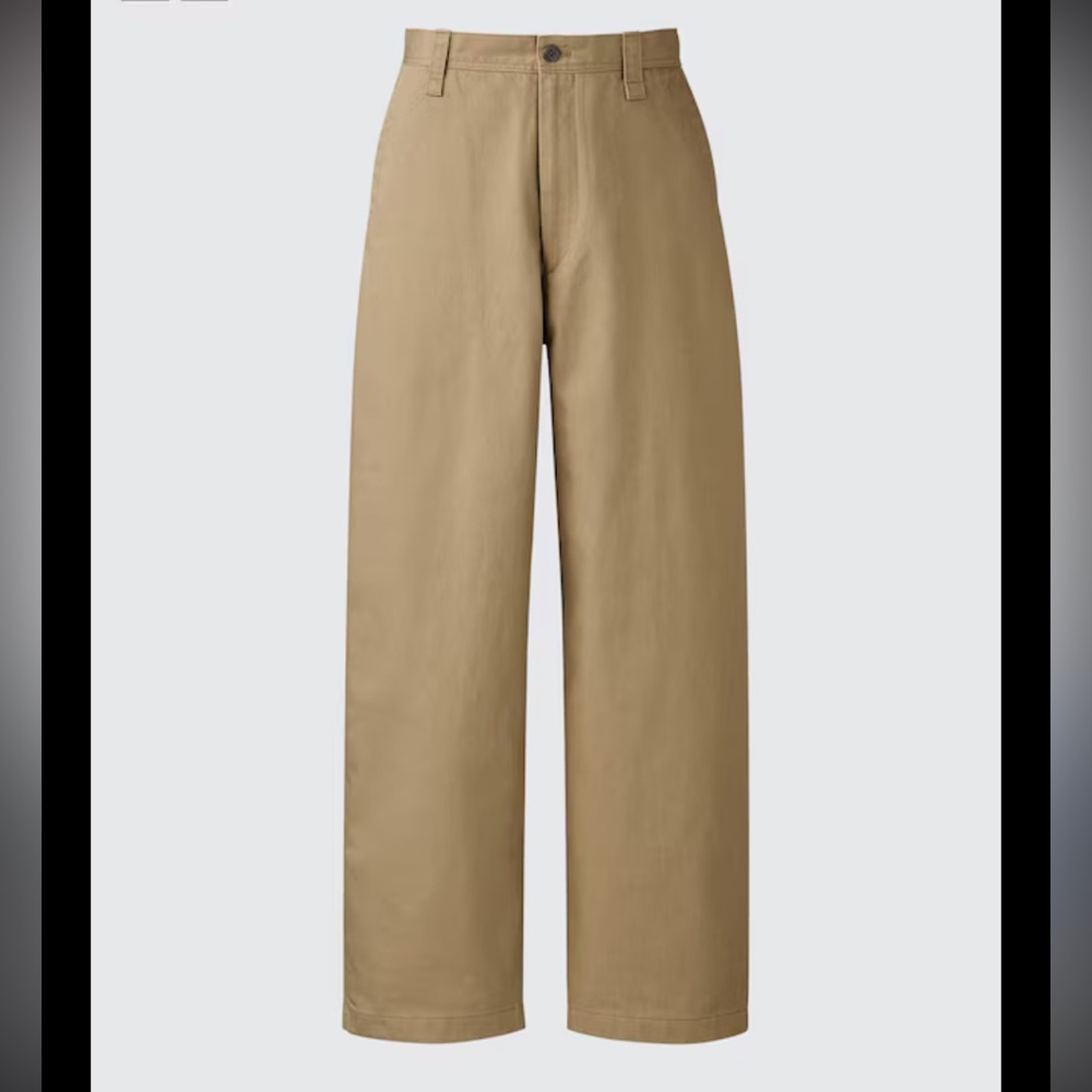 Uniqlo Classic Tan Wide-Leg Pants